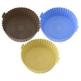 thumbnail image 2 of Gustave 6.5" Air Fryer Silicone Pot Reusable Airfryer Silicone Liner Baking Tray Non Stick Air Fryers Round Mats Easy Cleaning Oven Accessories "Gray/Blue/Yellow", 2 of 9