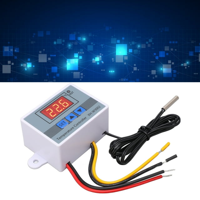 Temperature Controller, Shock High Accuracy Heating Cooling Switch Electronic With Waterproof Probe For Air Conditioning Systems 12V 120W,24V 240W,110-220V 1500W