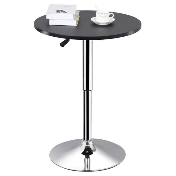 Drevy Adjustable Round Pub Table Counter Bar Height MDF Top Table 306° Swivel Bar Tables Tall Cocktail Tables Bistro Table