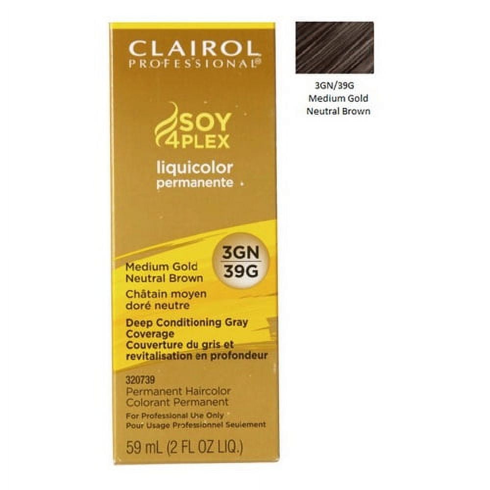 Clairol Permanent Liquicolor Hair Color, 3GN by 39G Medium Gold Neutral Brown, 2 Oz