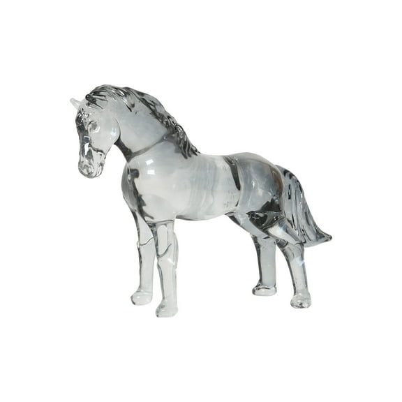 Gray Crystal Standing Horse Figurine Collectible Glass Animal Statue Decoration Ornaments for Home Office Table，100*32mm
