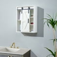 thumbnail image 2 of Miekor Furniture Wood wall-mounted storage cabinet, 5-layer toilet bathroom storage cabinet, multifunctional cabinet with adjustable door, white 50952, 2 of 9