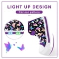 thumbnail image 2 of EUXTERPA Girls Butterfly Sneakers Light Up Flashing Shoes Toddler Easy Fasten High Top Canvas Sneaker Big Kid Size 3, 2 of 5