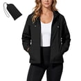 thumbnail image 6 of Women's Packable Rain Jacket Lightweight Waterproof Windproof Hooded Raincoats Womens Solid Sun Protection Softshell Windbreaker Jacket Outdoor Hiking Camping Travel Coat, 6 of 8