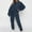 Blue, variant on Women's Sport Sweat Suit Set Pullover Solid Round Neck Hoodless Tracksuit