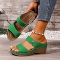thumbnail image 3 of Heels for Women Solid Color Orthopedic Wedge Sandals Antislip Slip on Platform Walking Shoes Fashion Casual Slides Green Size 7, 3 of 7