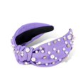 thumbnail image 1 of wonima44 Jaciya Pearl Headbands for Girls Rhinestone Headbands for Women Wide Knotted Purple Headband for Women Beaded Head Band Knot Turban Hair Accessories, 1 of 1