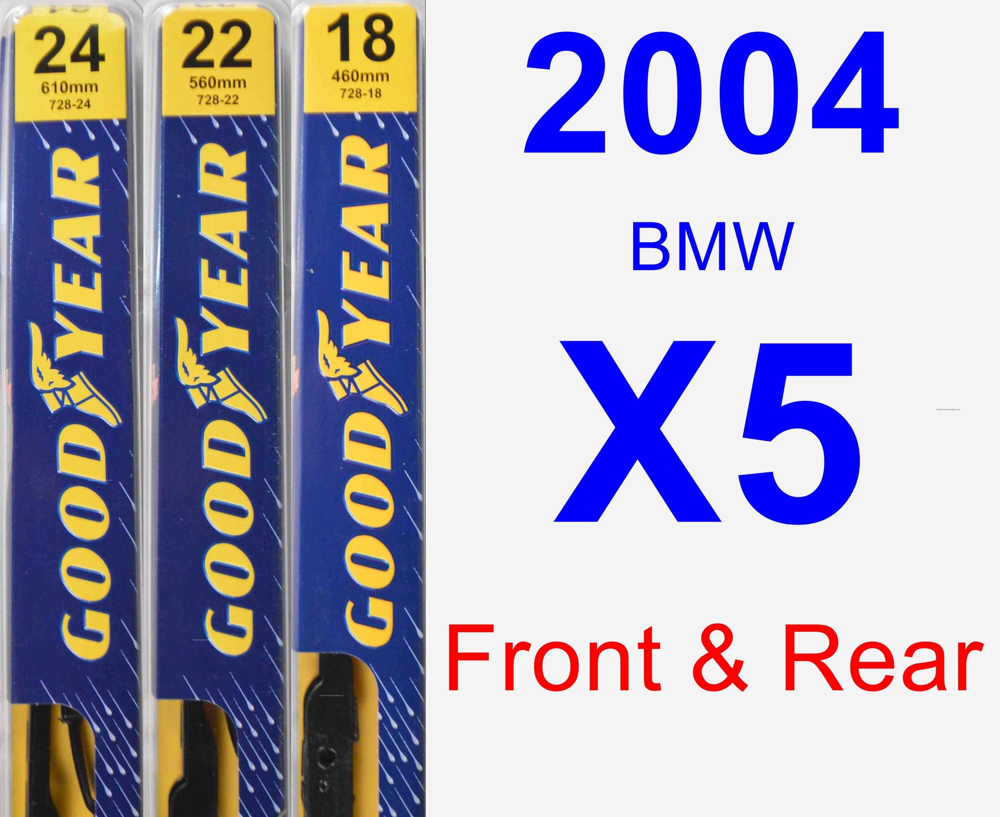2004 BMW X5 Wiper Blade Set/Kit (Front & Rear) (3 Blades) Premium