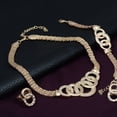 thumbnail image 3 of GOOHOCHY Conjunto de joyería nupcial chapada en oro para collar, pendientes, pulsera, anillo (dorado), 3 of 7