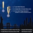 thumbnail image 2 of Gem Stone King 14K Yellow Gold Blue Tanzanite Dangle Earrings for Women | 0.60 Cttw | Gemstone December Birthstone | Round 4MM, 2 of 6