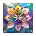 thumbnail image 1 of Green Fan Shaped Art Glass Window Film Static Cling Privacy Decal For Home Interior, 1 of 6
