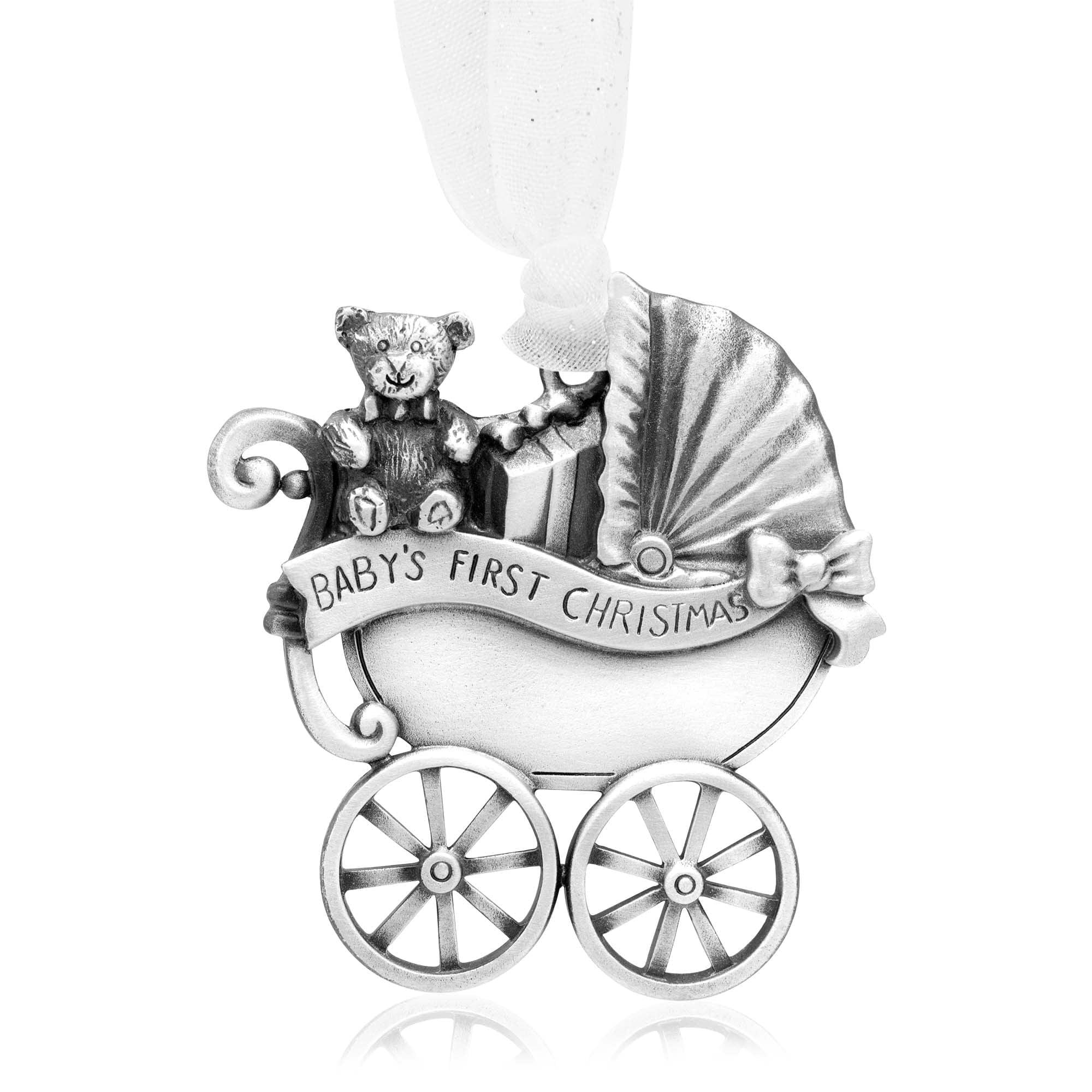 Baby's First Christmas Genuine Pewter Baby Carraige