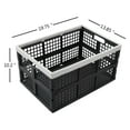 thumbnail image 2 of 3-Pack 42 L Large Folding Basket, Plastic Collapsible Storage Crate, Black, 2 of 7