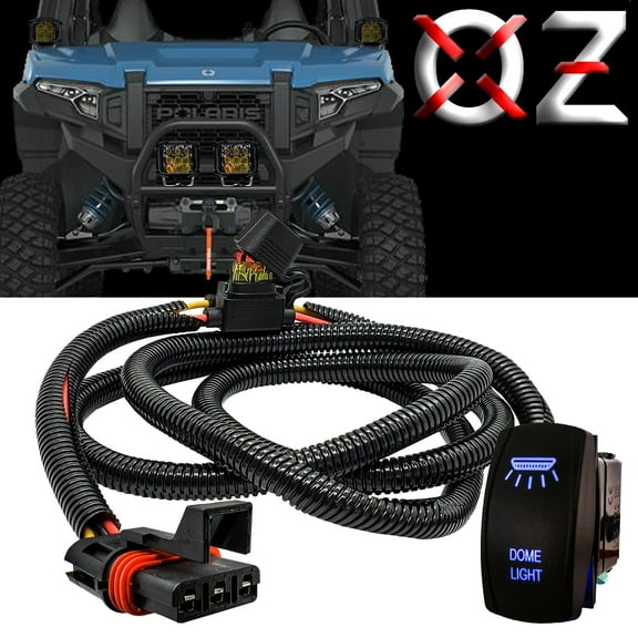 OZ-USA Dome Lights On/Off Rocker Switch Pulse Power Bus Bar Plug & Play Wire Harness Kit Compatible with 2019 - 2024 Polaris RZR Trail S 900/1000 XPEDITION XP ADV Ultimate Northstar Premium