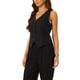 thumbnail image 4 of Chaleco sin mangas de botón y cuello en V para mujer INSPIRE CHIC, negro, talla S, 4 of 6