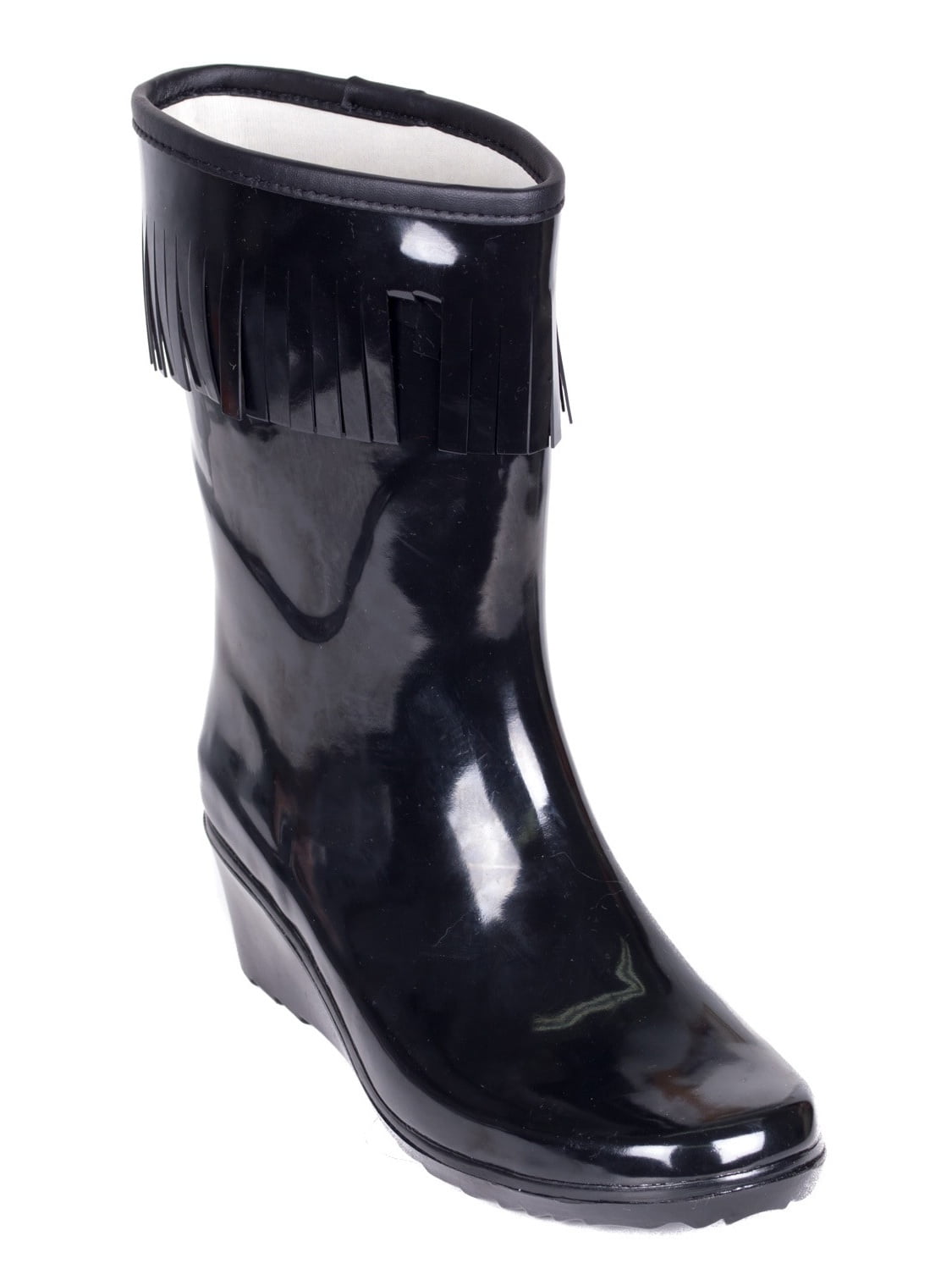 wedge heel rain boots