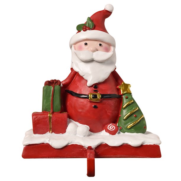 Soporte Chimenea Resina Hangerla Navideña Santa Claus/muñeco Nieve Con Gancho Delantero para La Fiesta Navidad Del Manto