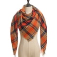 thumbnail image 1 of Womens Warm Scarf Square Shawls Infinity Scarves Stripe Plaid Rough Surface，5#, 1 of 4