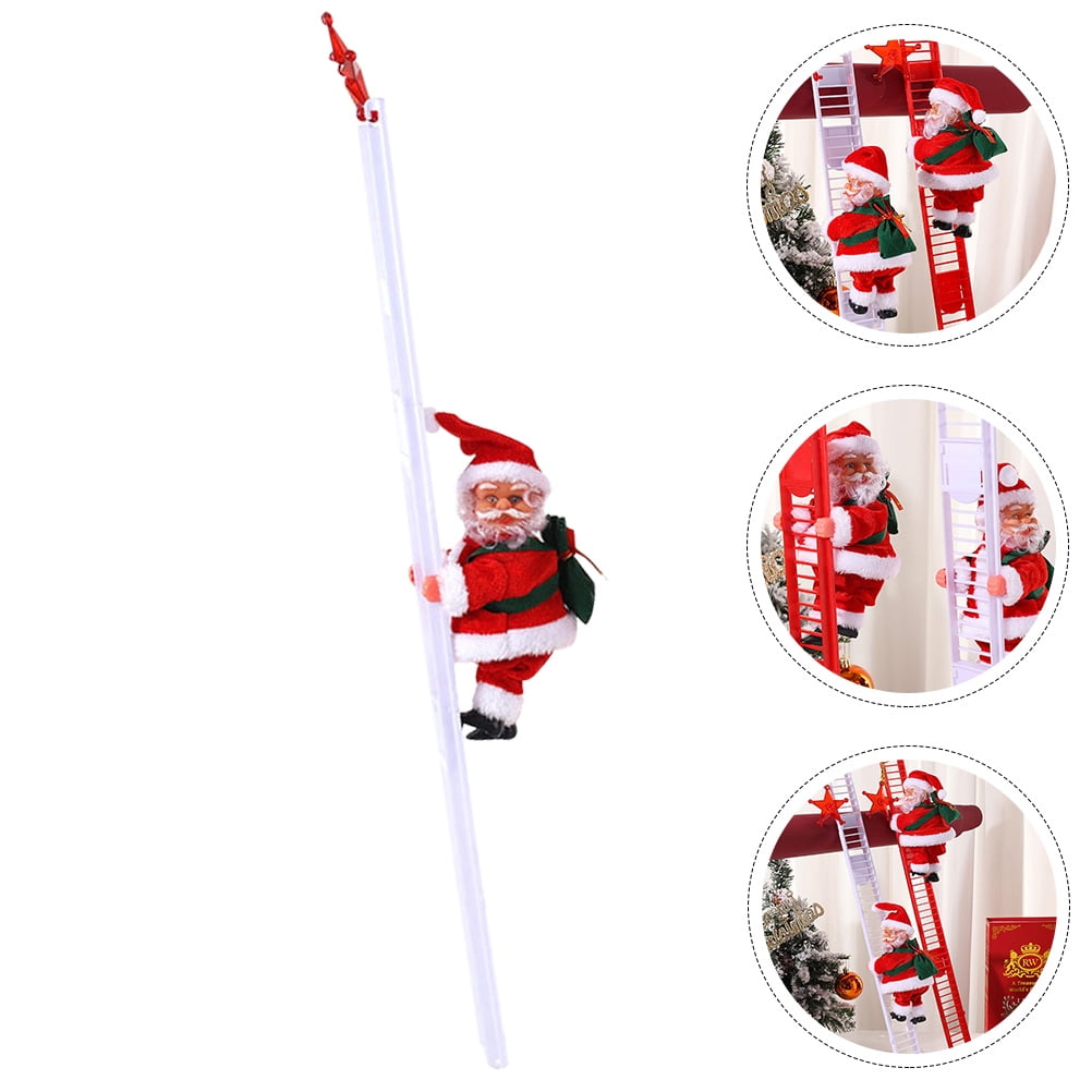 GOOHOCHY Santa Claus Climbing Ladder Doll Xmas Gifts for Kids 1 Set Christmas Door Hanging Decorations