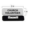 thumbnail image 3 of Church Volunteer 1 x 3" Name Tag/Badge, Silver, (3 Pack), 3 of 3