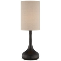 360 Lighting Droplet 24 1/2" High Mid Century Modern Table Lamp Brown Espresso Bronze Finish Metal Tan Cylinder Shade Living Room