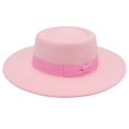 thumbnail image 1 of Sombrero francés negro para mujer, cinta de banquete, Fedora superior plana, sombreros de fieltro de Jazz de lana para mujer, sombreros de vestir de ala ancha elegantes, invierno y otoño, 1 of 4