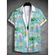 thumbnail image 3 of Camisa hawaiana de verano, camisa unisex con estampado de conejo, huevo, feliz Pascua, cuello vuelto, calle, exterior, manga corta, abotonada, ropa para hombre, 3 of 5