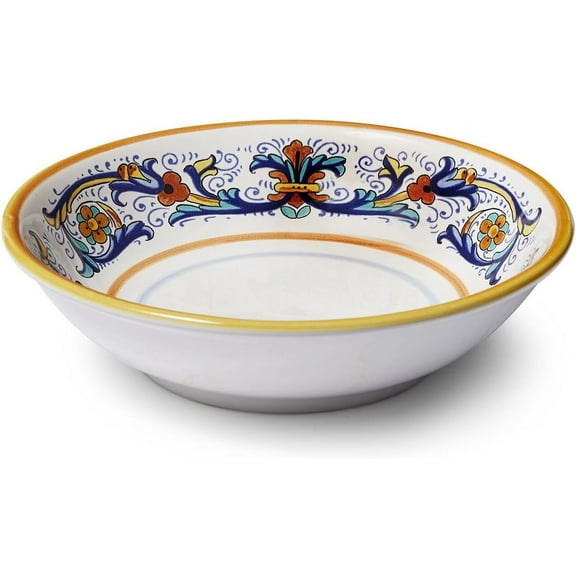Nova Deruta Pasta Bowl – Hand-Painted Italian Ceramic Serving Dish, Colorful Renaissance-Inspired Dinnerware, Made in Italy