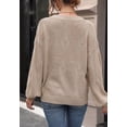thumbnail image 3 of Round Neck Patterned Knit Sweater, Beige, Large, 3 of 5