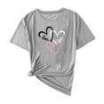 thumbnail image 2 of GaThRRgYP Womens Soft Cotton Crew Neck Short Sleeve,Fashion Women Casual Print Shirt Round-Neck Tee Short Sleeve Blouses Gray XXXL, 2 of 4