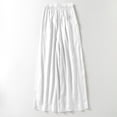 thumbnail image 5 of Busydd Wide Leg Pants Woman Solid Color Drawstring Cotton Linen Pants Trendy Baggy Elastic Waist Women's Pants Casual Comfortable Flowy Pants for Women L, 5 of 9