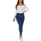 thumbnail image 2 of INSPIRAR CHIC Blusas de Fiesta de Mujer con Hombros Descubiertos y Mangas 3/4 S Blancas, 2 of 6