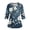 Blue, variant on Comfort Fit Scrubs Women's Scrub Top V Neck 3/4 Sleeve Casual Scrubs Tops Casual Floral Print Breathable Nurse Uniforms