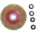 thumbnail image 4 of Rueda de cepillo de alambre para pulidora de banco + anillos adaptadores reductores, 5 pulgadas 125 mm, 4 of 5