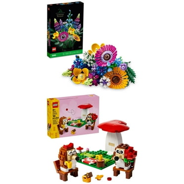 LEGO Wildflower Bouquet 10313 and LEGO Hedgehog Picnic 40711