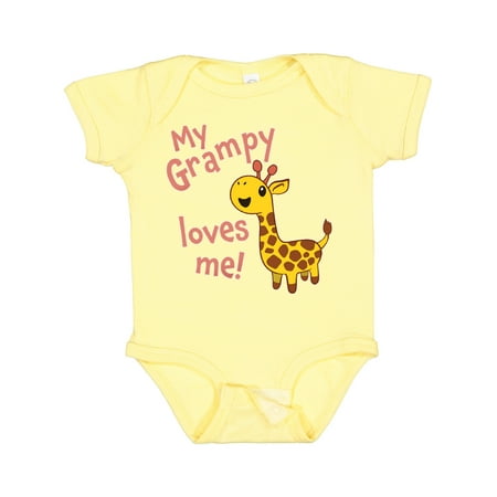 

Inktastic My Grampy Loves Me- Cute Giraffe Gift Baby Boy or Baby Girl Bodysuit