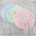 thumbnail image 1 of 3 Piece Reusable Waterproof Shower Caps Plastic Cap, 1 of 5