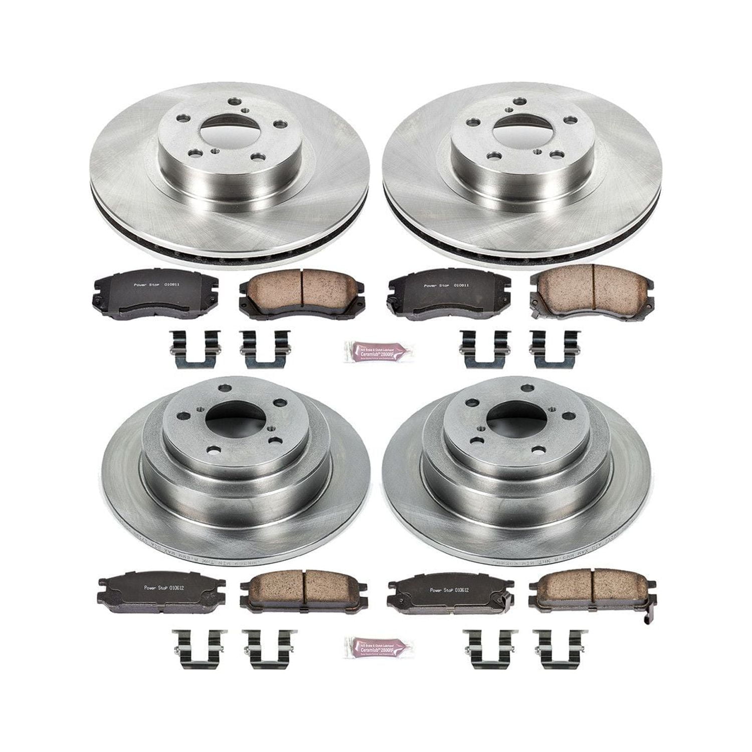 Power Stop Front and Rear Stock Replacement Brake Pad and Rotor Kit KOE1119