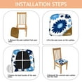 thumbnail image 4 of Blue Pioneer Flower Seat Covers for Dining Room Chairs Set Of 4,Stretch Printed Washable Chair Seat Cover with Elastic Ties and Button,Removable Waterproof Couch Cushion Covers, 4 of 6