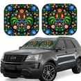 thumbnail image 2 of Bingfone Roosters And Flowers Windshield Sun Shade 2-Piece Foldable Car Front Window Sunshade For Most Sedans Suv Truck - Auto Sun Blocker Visor Protector Blocks Max Uv Rays - Medium, 2 of 7