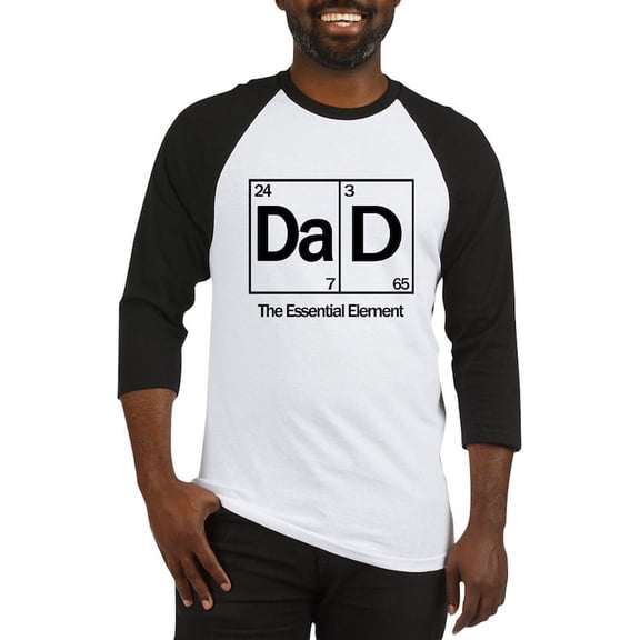 CafePress - Dad: The Essential Element Baseball Jersey - Cotton Baseball Jersey, 3/4 Raglan Sleeve Shirt