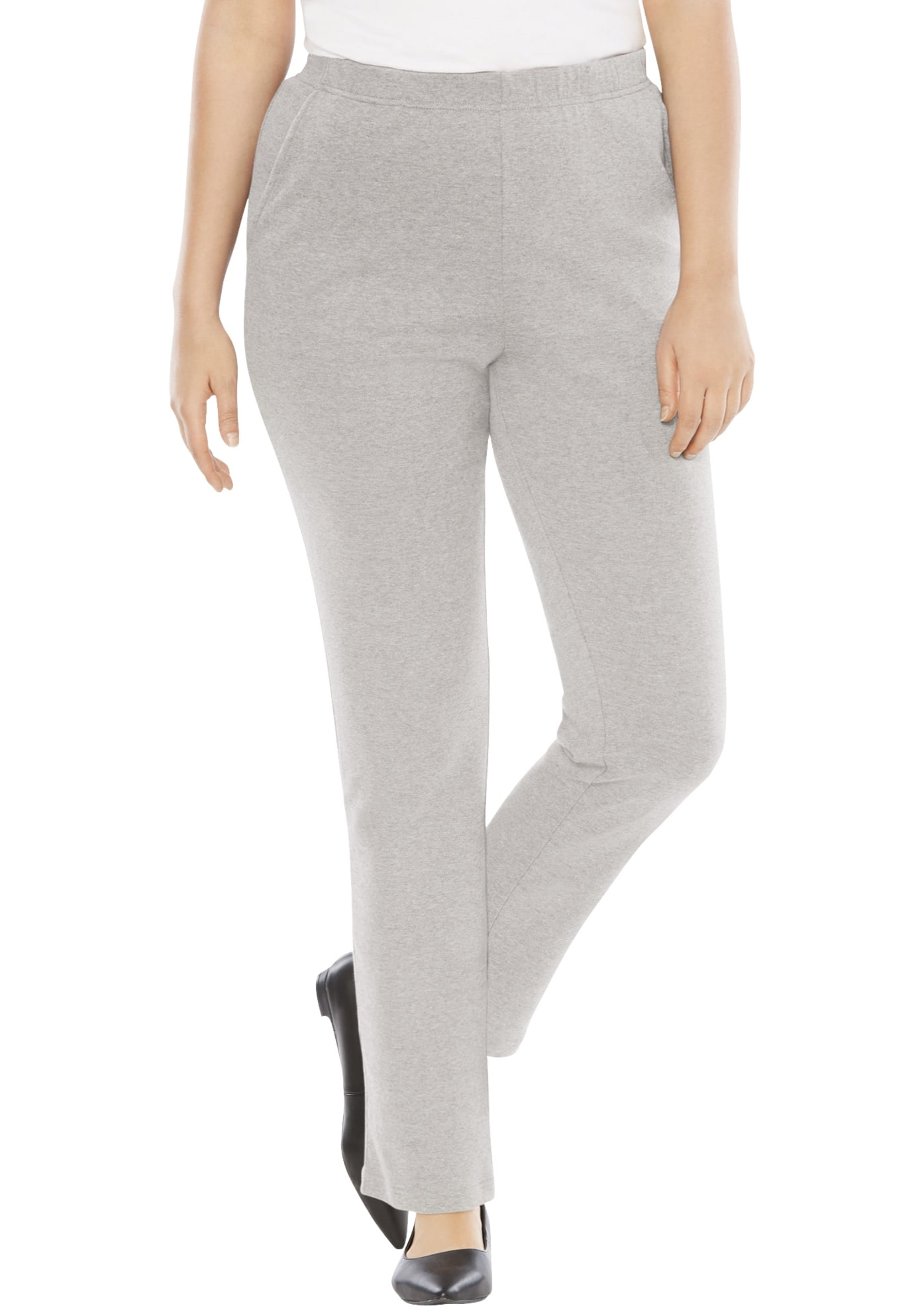 Roaman's Roaman's Women's Plus Size Tall StraightLeg Soft Knit Pant