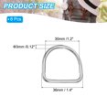 thumbnail image 2 of Uxcell Metal D-Rings, 304 Stainless Steel D Ring Welded Solid Dee Rings DIY Accessories for Dog Collars 3x30mm, 2 of 6
