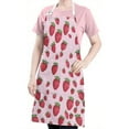 thumbnail image 5 of Strawberry Plants Fruit Dot Pink Pattern Apron-Garden Aprons for Women with Pockets-Cotton Linen Waterproof Kitchen Cooking Gardening Aprons Adjustable for Kitchen,Cooking,BBQ and Salon 33x27 Inch, 5 of 7