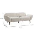 thumbnail image 4 of Christopher Knight Home 83.75" Curved Upholstered Sofa, Modern 3-Seater Couch with Solid Wood Legs, Beige, 4 of 7