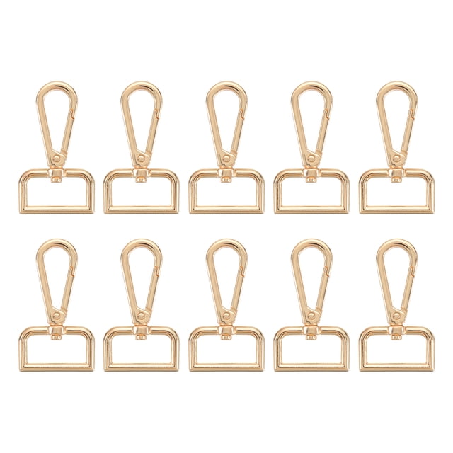 Uxcell 10Pack Swivel Clasps, 1" D Ring Lobster Clasp Claw Push Gate Snap Hook, Oro