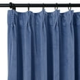 thumbnail image 2 of TWOPAGES Room Darkening Velvet Pinch Pleated Curtain Soft Drape for Bedroom, 1 Panel, 52"x84", Ocean Blue, 2 of 5