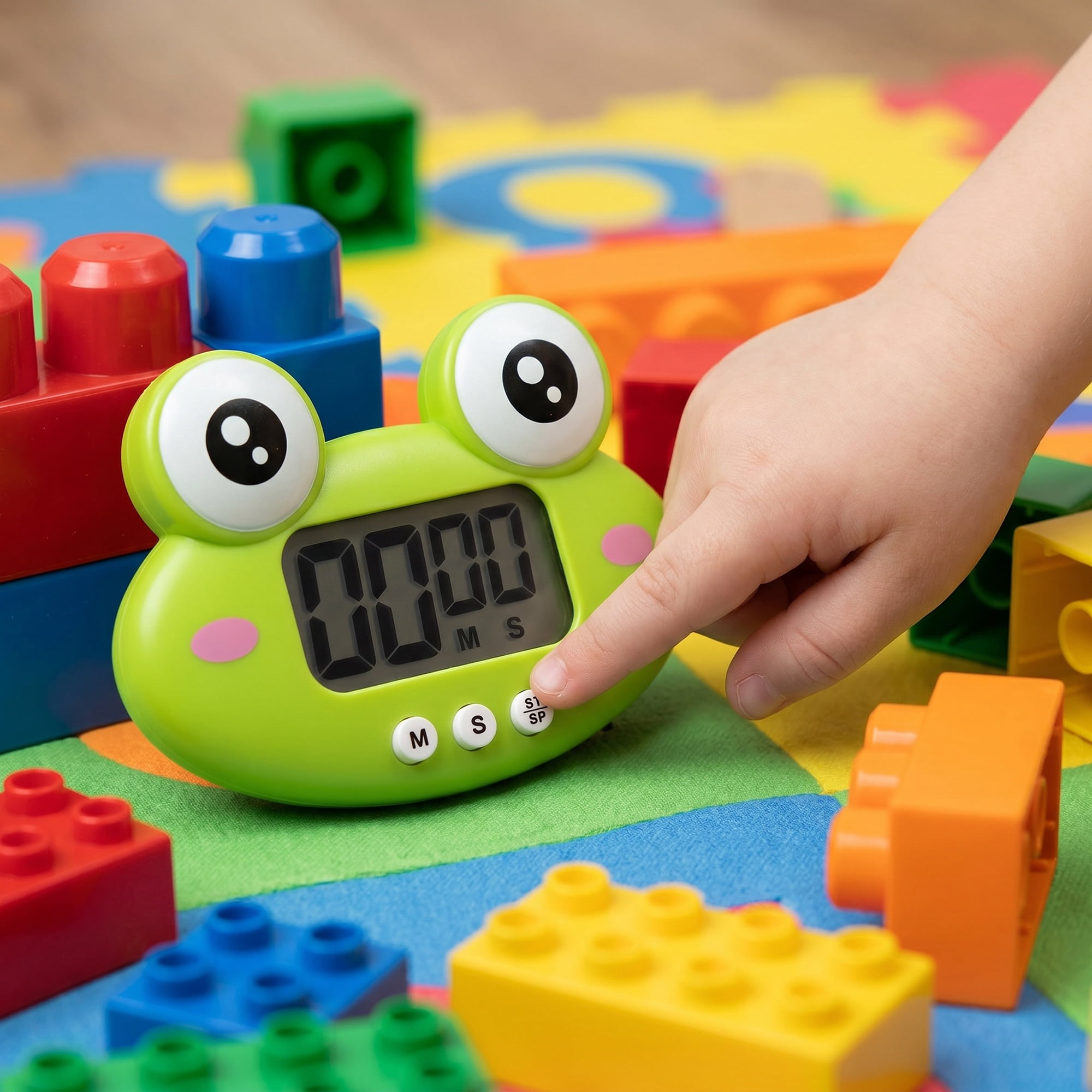 Unique Bargains Digital Kitchen Timer with Loud Alarm and Magnetic Backing Green Frog