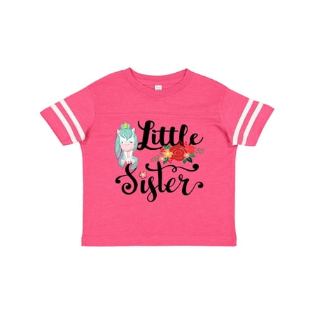 

Inktastic Floral Unicorn Little Sister Gift Toddler Toddler Girl T-Shirt