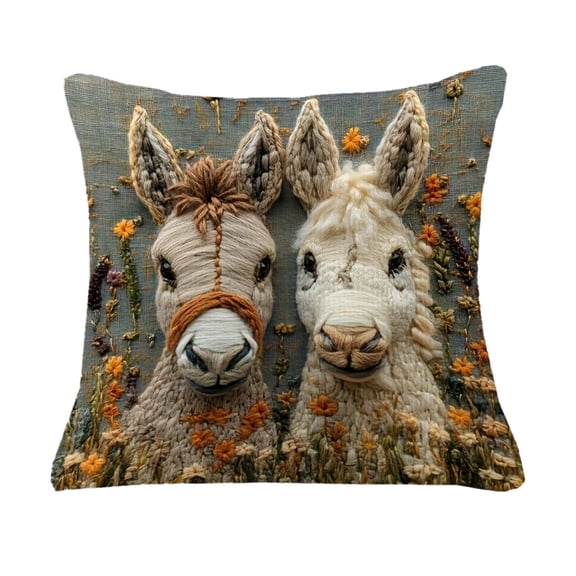 Donkey Decorative Throw Pillow Covers 18x18 Inch Pillows Case Square Cushion Cover Standard Pillowcase for Sofa Couch Bedroom Patio